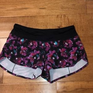 floral printed lululemon shorts